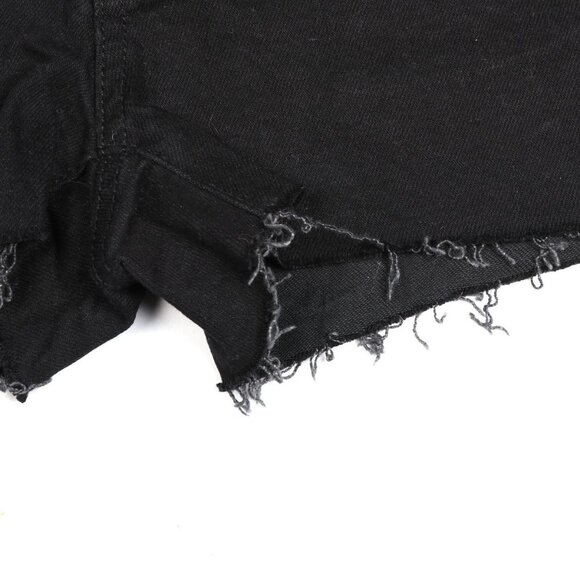 Universal Threads Hi-Rise Denim Shorts Cutoff Raw Hem Zip Fly Summer Black NEW - Picture 4 of 7